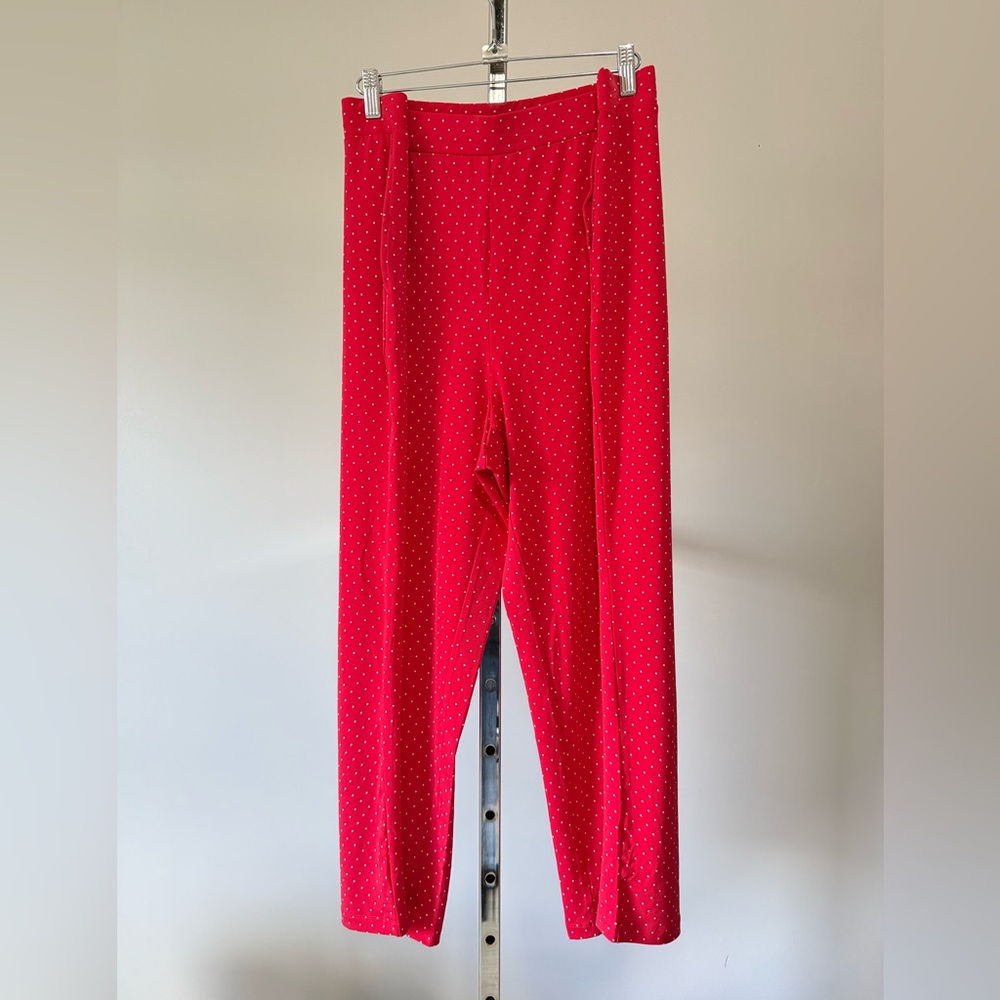 Susan Graver Red Polka Dot Pull-On Pants with Pockets Size 1X